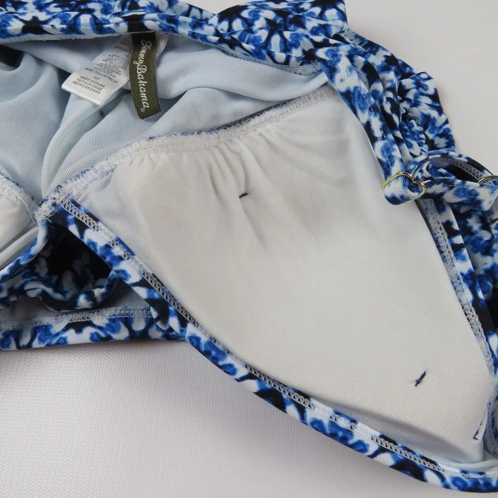 TOMMY BAHAMA blue Shibori Splash tankini top swimwear Size S
